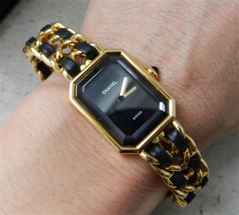 chanel gold and leather watch|chanel vintage watch price.